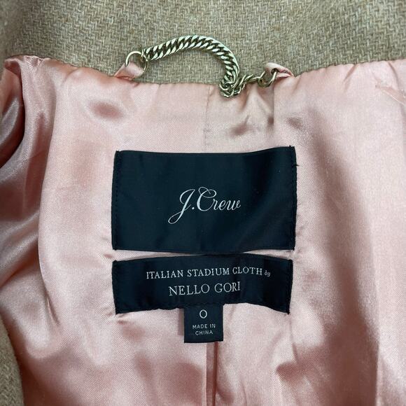 J. Crew Cocoon Coat in Italian Stadium Cloth Wool Blend Tan Size 0 - Picture 11 of 12